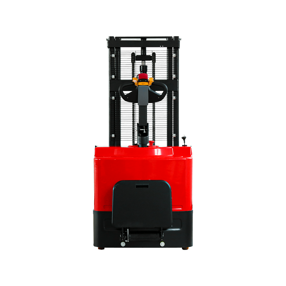 Fitur keselamatan apa yang biasanya disertakan dalam Electric Pallet Stacker?